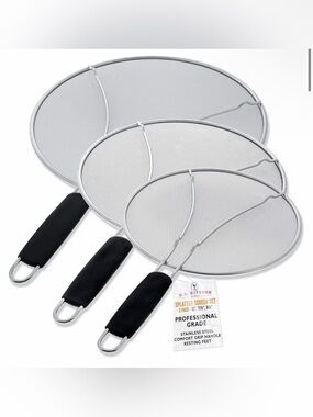 3-Piece Stainless Steel Splatter Guard Set (13", 11.5", 9.5")